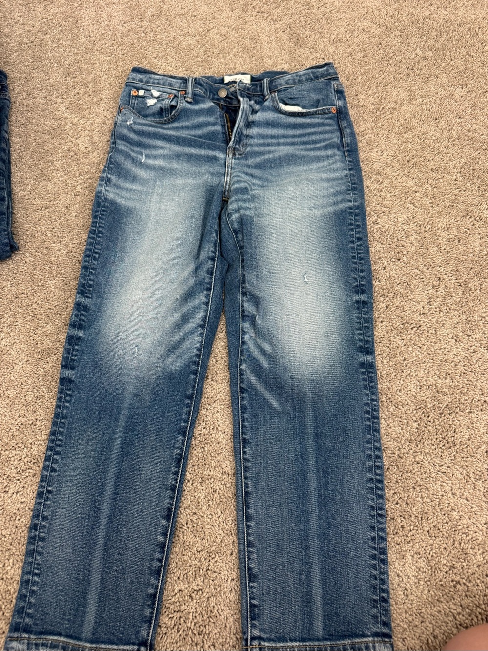 American Eagle Outfitters Faded Indigo Straight-Leg Jeans